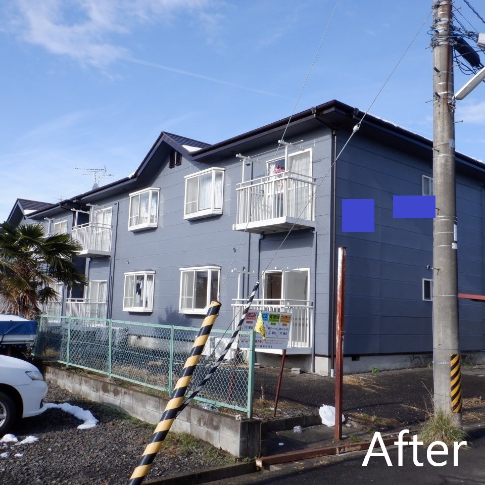 【福島市】某アパート2棟分　屋根外壁他塗装工事