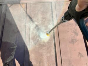 福島市　屋根　錆　高圧洗浄